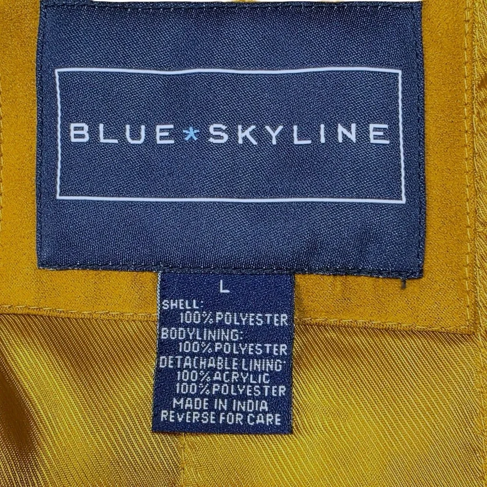 Blue Skyline Mens Micro Suede Bomber Harrington Jacket L Tan Plaid Lined